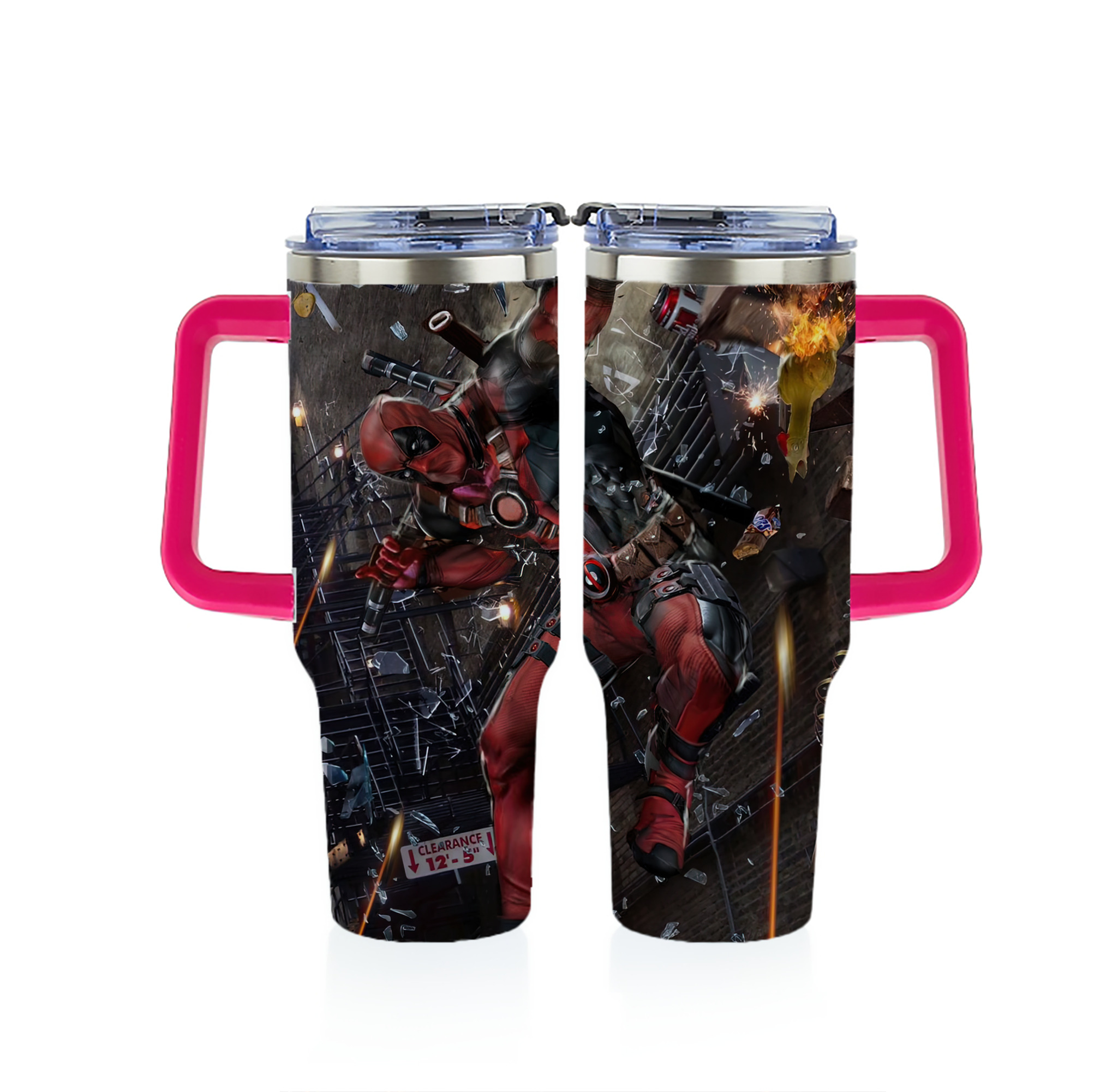 （画像用） Deadpool デッドプール 1200ｍLフルプリント車用タンブラー